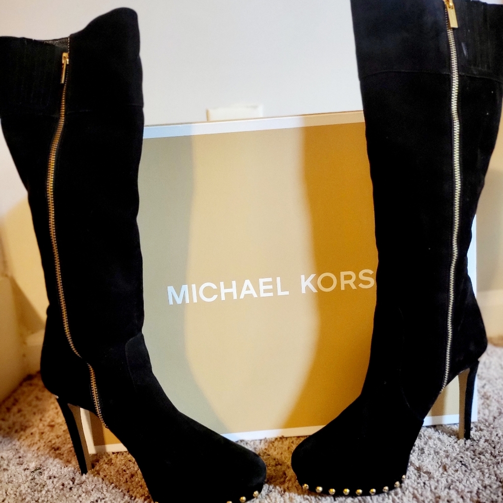 Michael Kors Gold Studded Stiletto Boots
